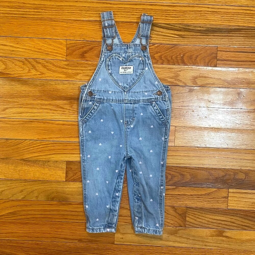 Girls 12 Month Oshkosh B'gosh Heart Denim Overalls